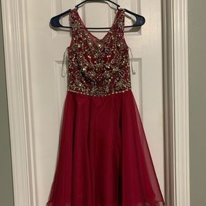 Sherri Hill prom dress size 0 wine colored. Worn once.